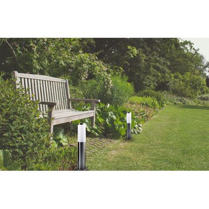 Zunanja svetilka LIVIA 1xE27/10W/230V 45 cm IP44 srebrna