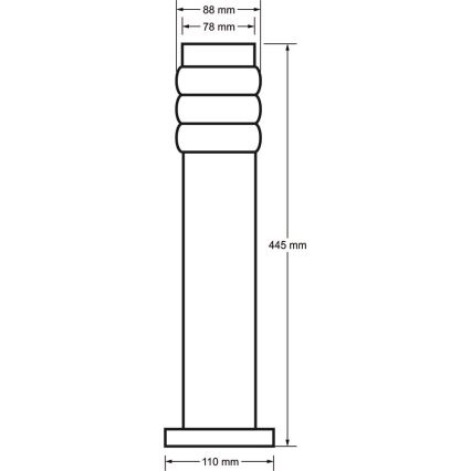 Zunanja svetilka LULA 1xE27/60W/230V 45 cm IP44 matni krom