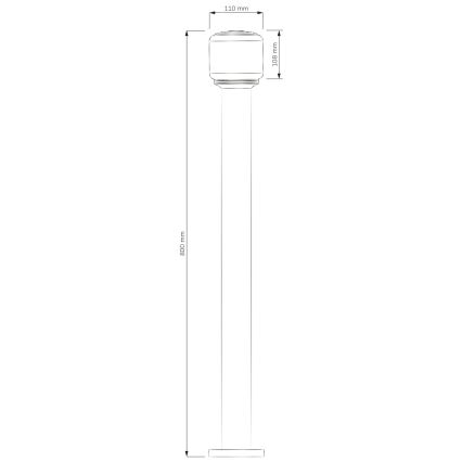 Zunanja svetilka MADRID 1xE27/12W/230V 80 cm IP44 črna