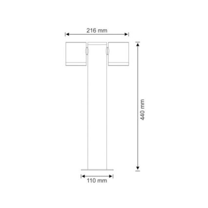 Zunanja svetilka PINO 2xGU10/10W/230V IP44 44 cm