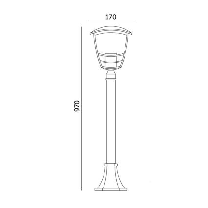 Zunanja svetilka TEVIO 1xE27/60W/230V IP54 97 cm črna