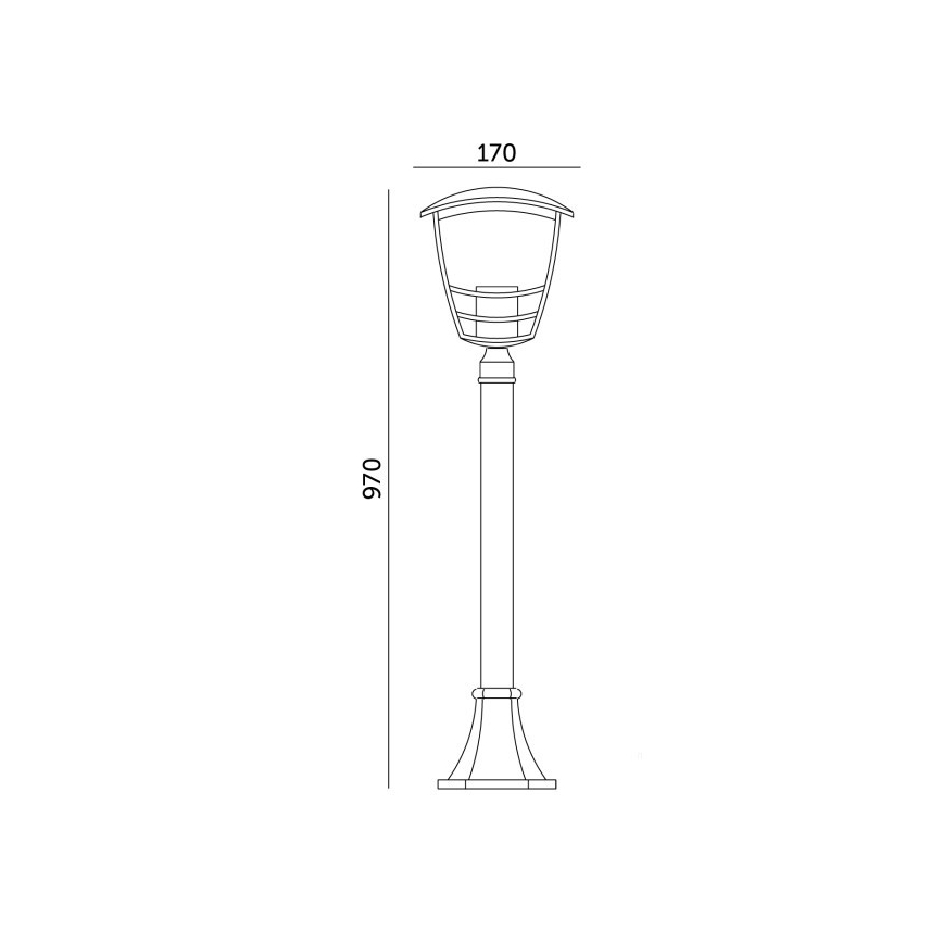 Zunanja svetilka TEVIO 1xE27/60W/230V IP54 97 cm črna