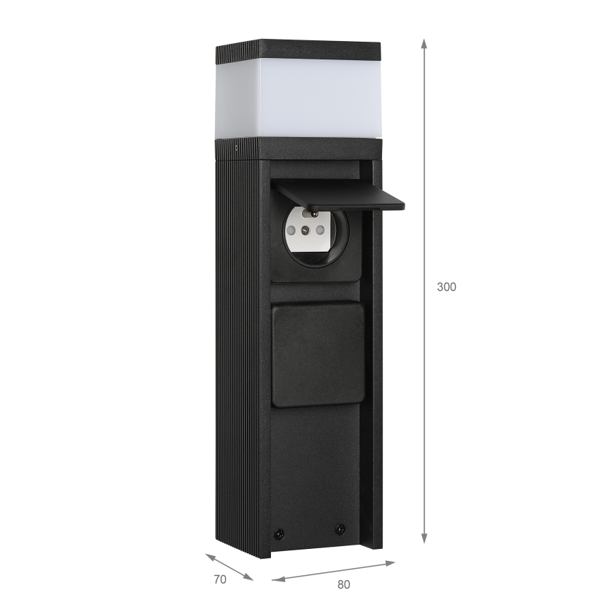 Zunanja svetilka z 2 vtičnicama VESPER 1xG9/5W/230V IP44 30 cm črna