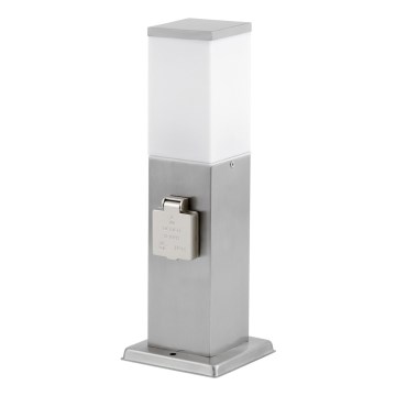 Zunanja svetilka z dvema vtičnicama SCHUKO 1xE27/20W/230V mat krom IP44