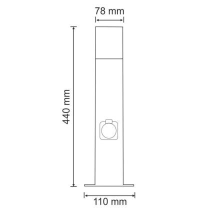 Zunanja svetilka z vtičnico NEW YORK 1xE27/12W/230V IP44 44 cm antracit