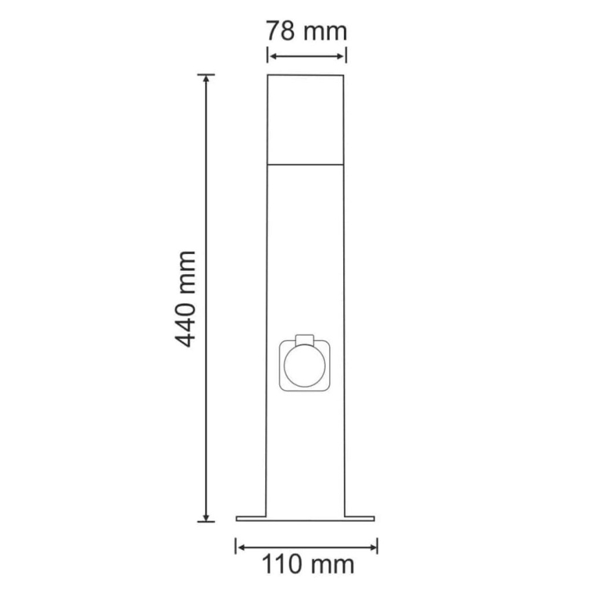 Zunanja svetilka z vtičnico NEW YORK 1xE27/12W/230V IP44 44 cm antracit