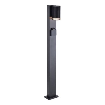 Zunanja svetilka z vtičnico SCHUKO 1xGU10/10W/230V IP44 80 cm črna