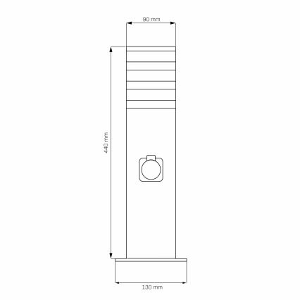 Zunanja svetilka z vtičnico TEKSAS 1xE27/20W/230V IP54 44 cm