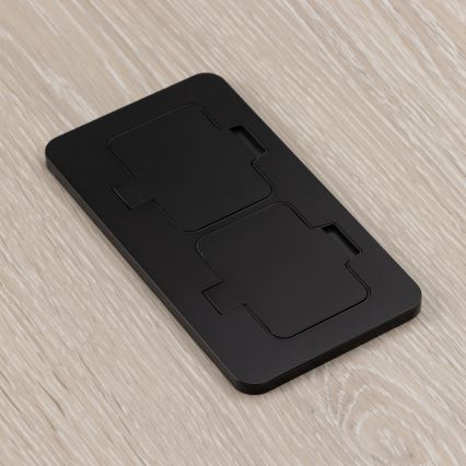 Zunanja vgradna talna dvojna vtičnica IP55 črna kvadratna