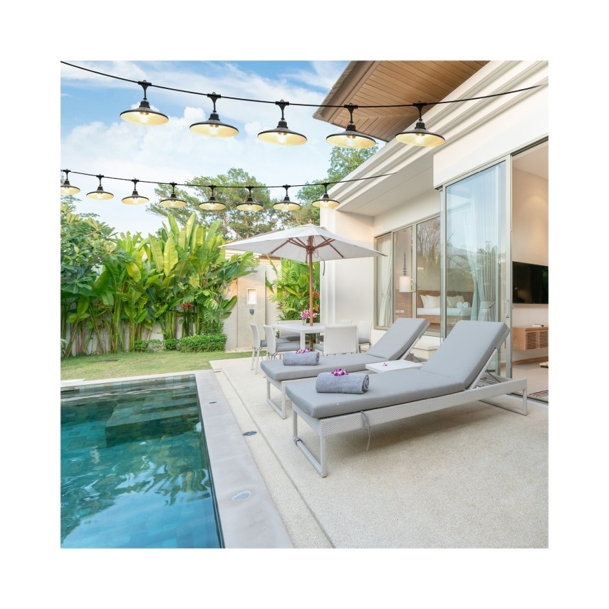 Zunanji dekorativni niz CRETE 15xE27/230V 20m IP44