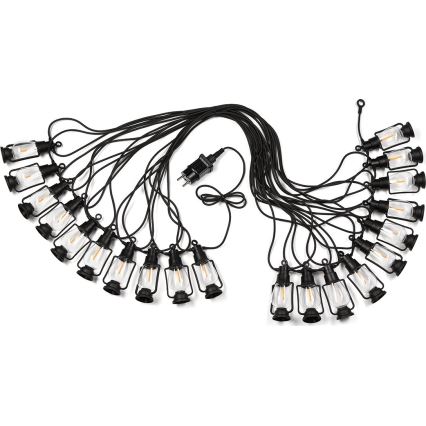 Zunanji dekorativni niz GIRLANDA 20xLED 20m IP44 topla bela