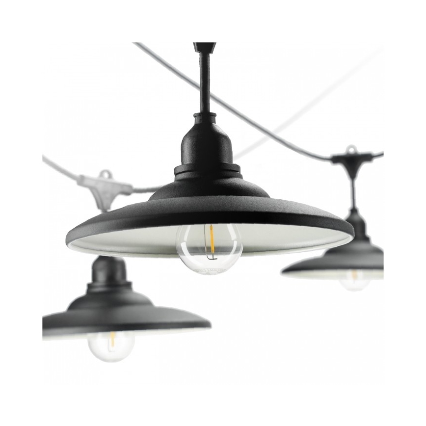 Zunanji dekorativni svetlobni niz CRETE 10xE27/230V 15m IP44