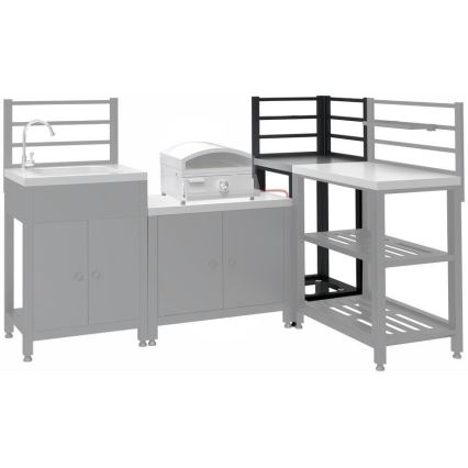 Zunanji kotni modul 47x47x123 cm črna/nerjaveče jeklo