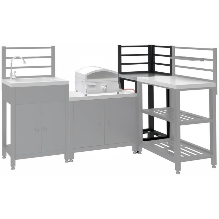 Zunanji kotni modul 47x47x123 cm črna/nerjaveče jeklo