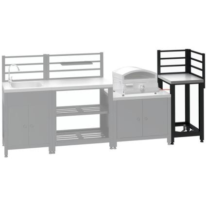 Zunanji kotni modul 47x47x123 cm črna/nerjaveče jeklo