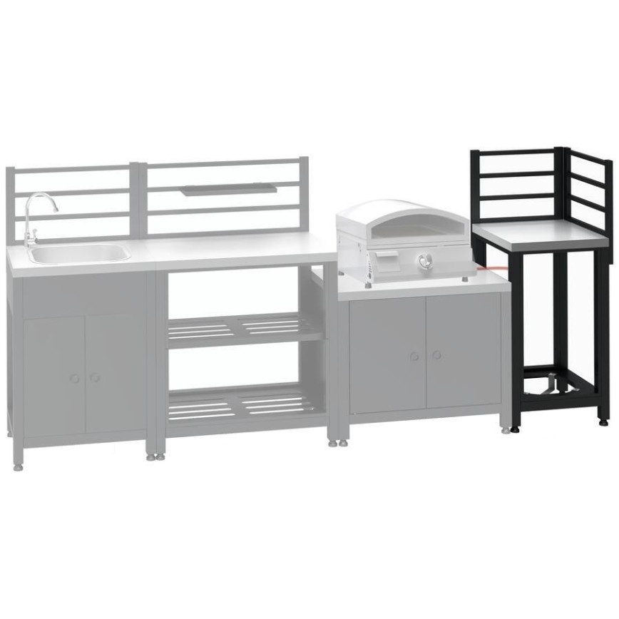 Zunanji kotni modul 47x47x123 cm črna/nerjaveče jeklo