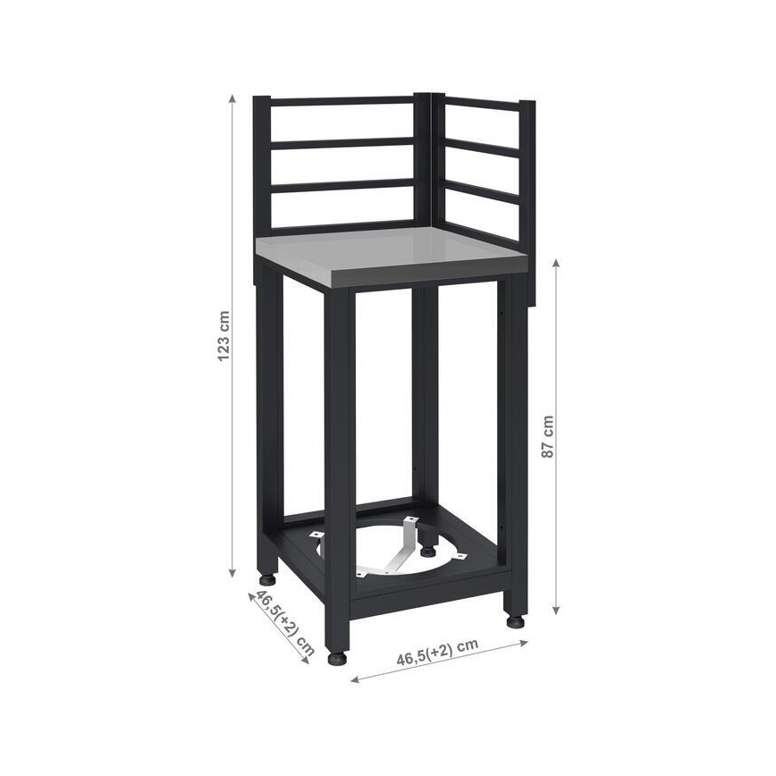 Zunanji kotni modul 47x47x123 cm črna/nerjaveče jeklo
