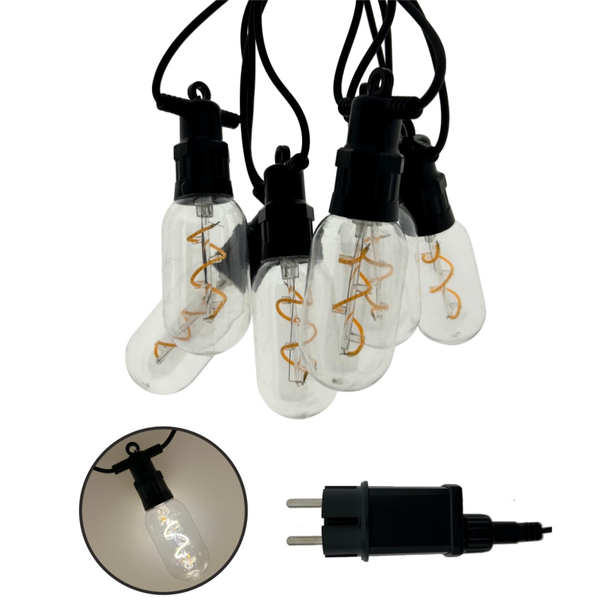 Zunanji LED dekorativni niz 6xLED/0,6W/230V 4,5 m IP44 črna