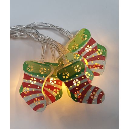 Zunanji LED niz 10xLED/2xAA, 1,65 m, IP44, topla bela svetloba, z nogavicami