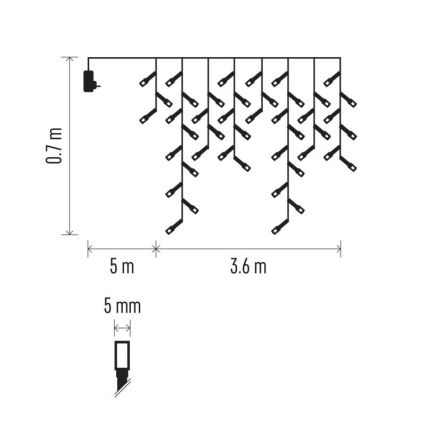 Zunanji LED niz 200xLED/8 načinov 8,6m IP44 topla bela