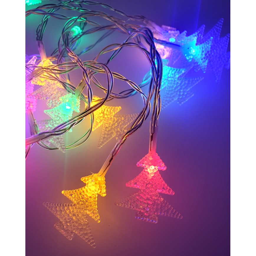 Zunanji LED niz 20xLED/2xAA 2,2 m IP44 večbarvne smrečice