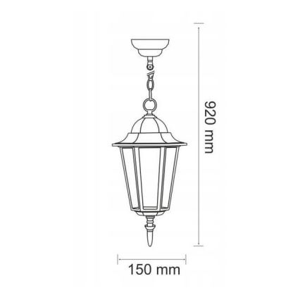 Zunanji lestenec 1xE27/20W/230V IP43 črna