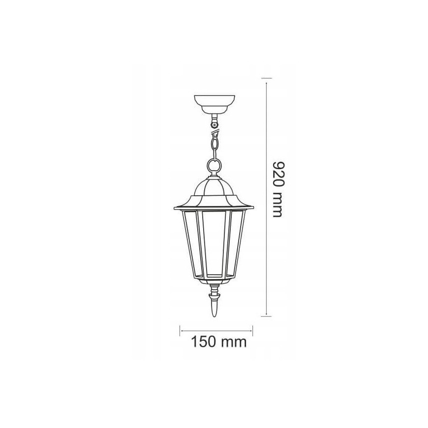 Zunanji lestenec 1xE27/20W/230V IP43 črna