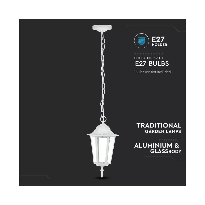 Zunanji lestenec na verigi 1xE27/40W/230V IP44 bel