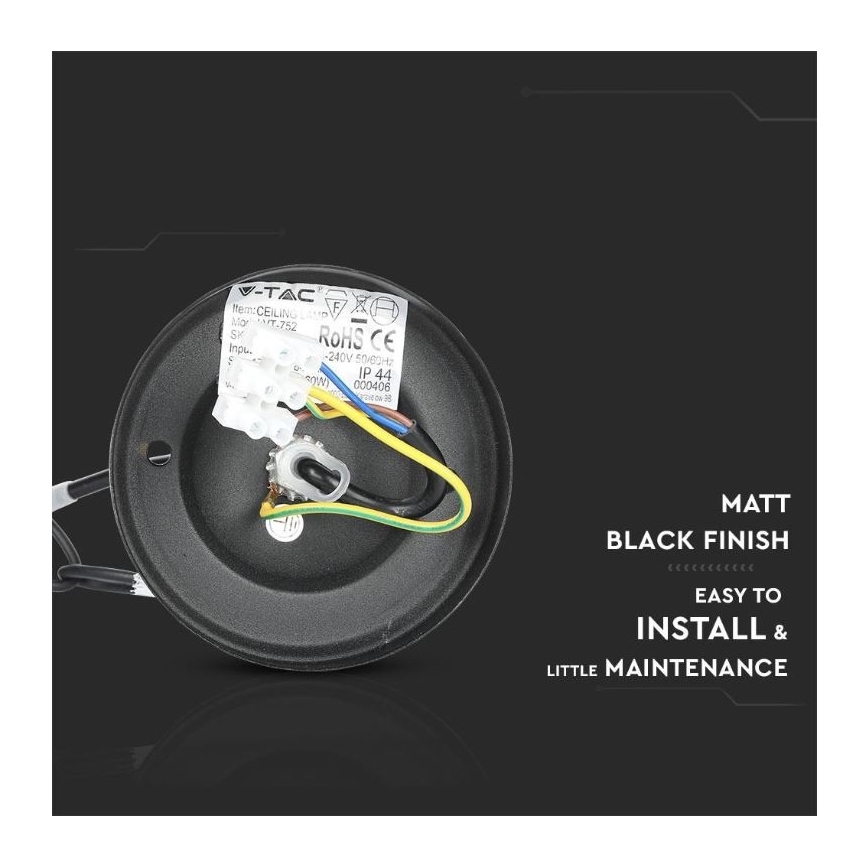 Zunanji lestenec na verigi 1xE27/40W/230V IP44 črn