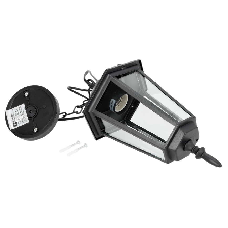Zunanji lestenec na verigi 1xE27/60W/230V črn