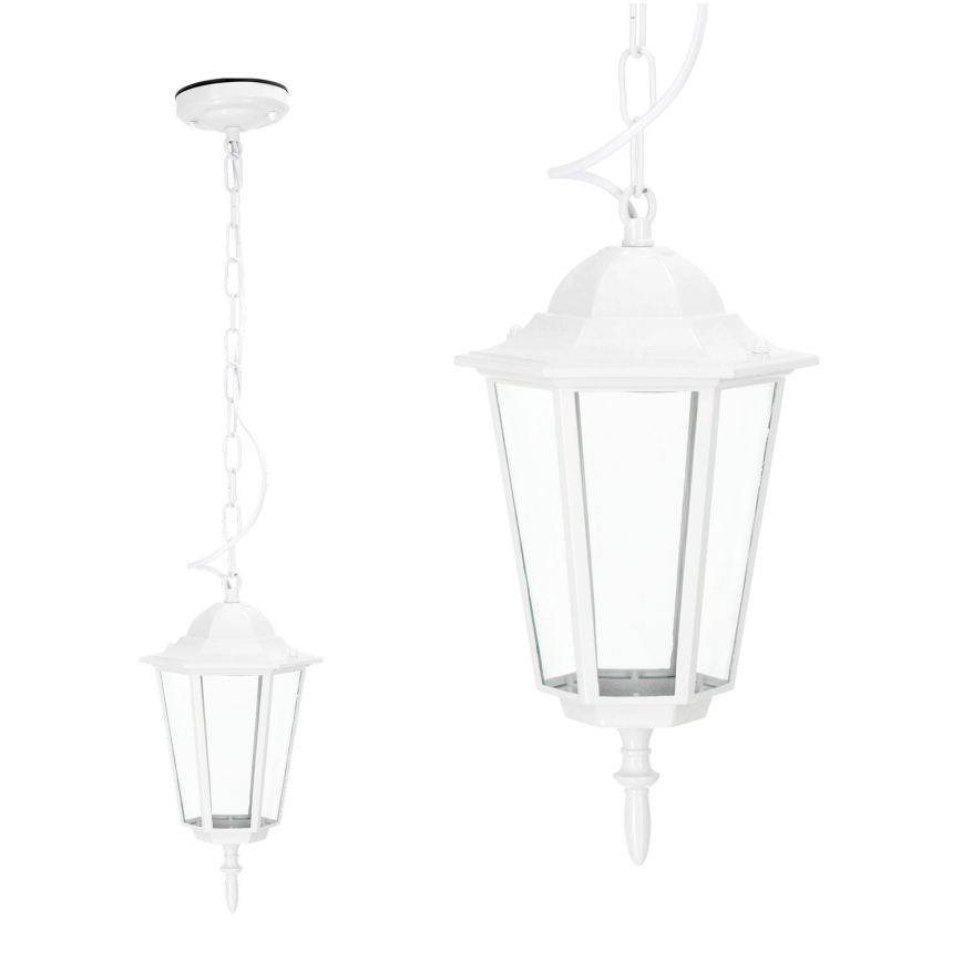 Zunanji lestenec na verigi 1xE27/60W/230V IP44 bela