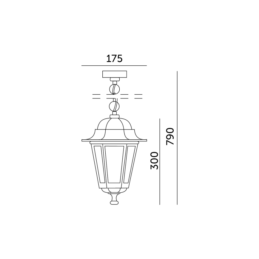 Zunanji lestenec na verigi 1xE27/60W/230V IP44 bela