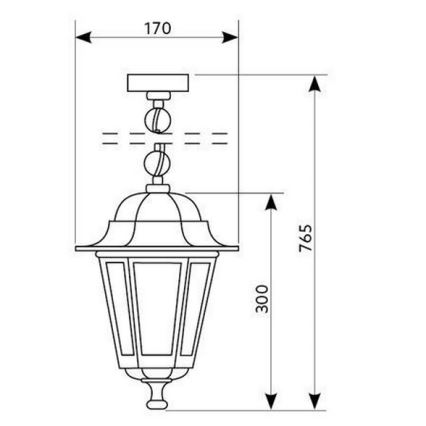 Zunanji lestenec na verigi 1xE27/60W/230V zlat IP44