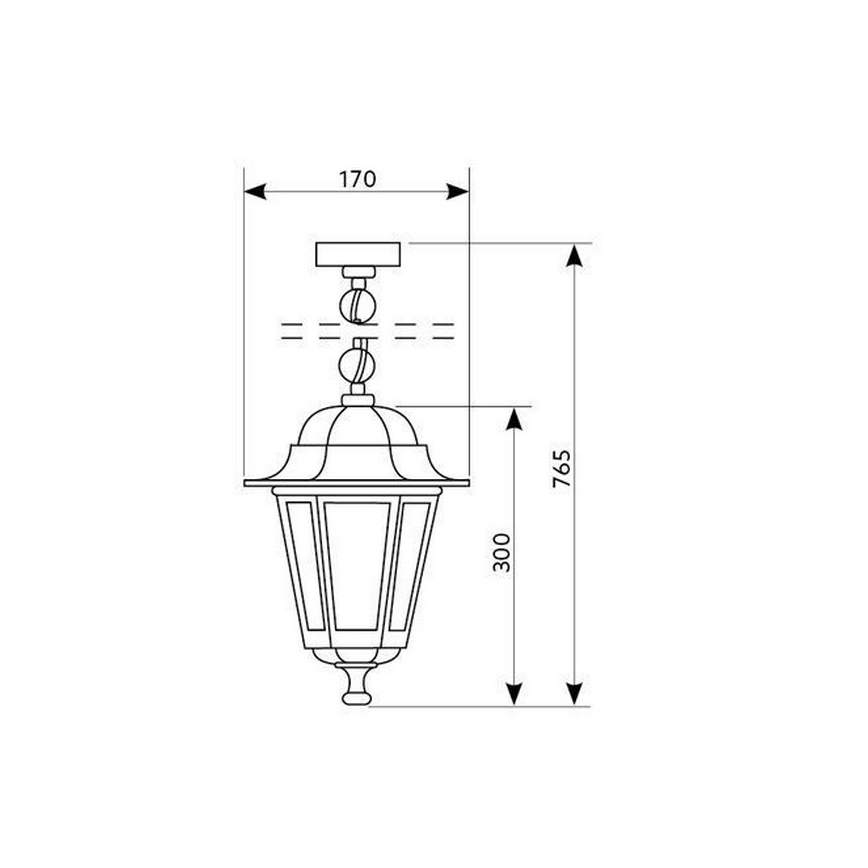 Zunanji lestenec na verigi 1xE27/60W/230V zlat IP44