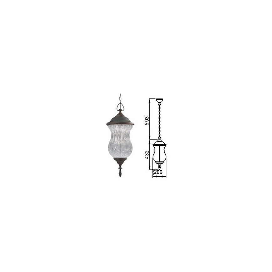 Zunanji lestenec na verigi MARSYLIA 3xLED/3W/230V