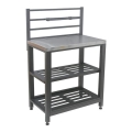 Zunanji modul: miza 80x47x123 cm, črna/nerjaveče jeklo