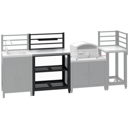 Zunanji modul: miza 80x47x123 cm, črna/nerjaveče jeklo