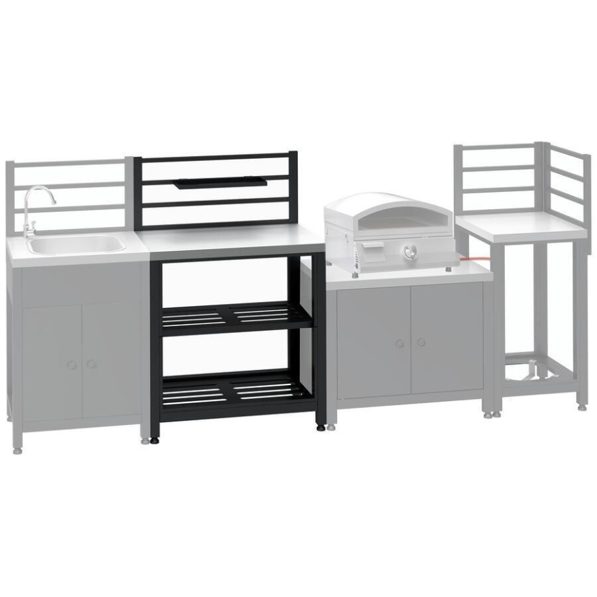 Zunanji modul: miza 80x47x123 cm, črna/nerjaveče jeklo