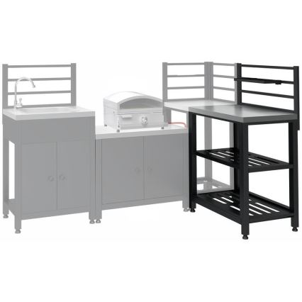Zunanji modul: miza 80x47x123 cm, črna/nerjaveče jeklo