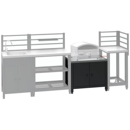 Zunanji modul omarica pod žar 80x47x69 cm črna/nerjaveče jeklo