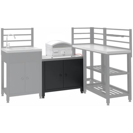 Zunanji modul omarica pod žar 80x47x69 cm črna/nerjaveče jeklo