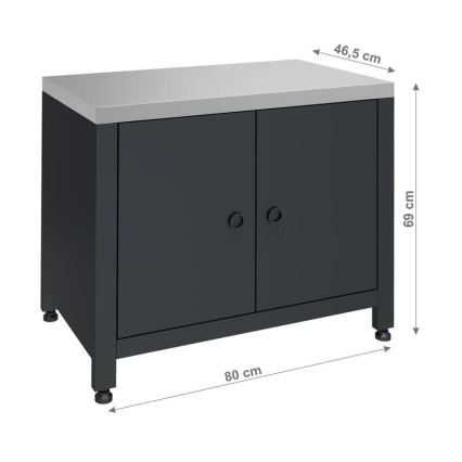 Zunanji modul omarica pod žar 80x47x69 cm črna/nerjaveče jeklo