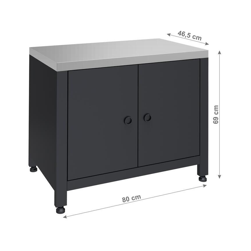Zunanji modul omarica pod žar 80x47x69 cm črna/nerjaveče jeklo