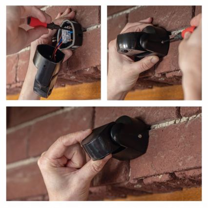 Zunanji PIR senzor gibanja in mraka 1200W/230V IP65 črn