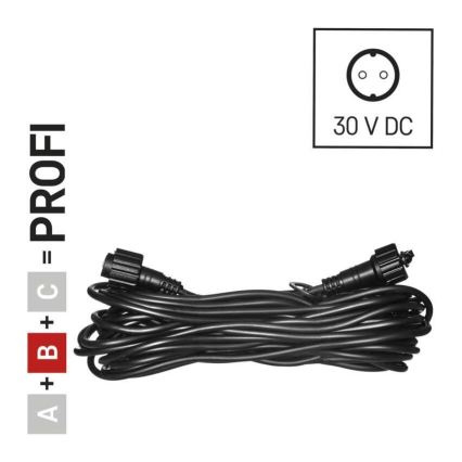 Zunanji podaljšni kabel za povezovalne verige 10 m IP44 črn