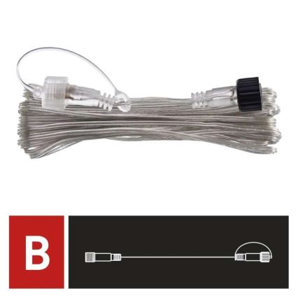 Zunanji prozoren podaljšni kabel za verige luči 10m IP44