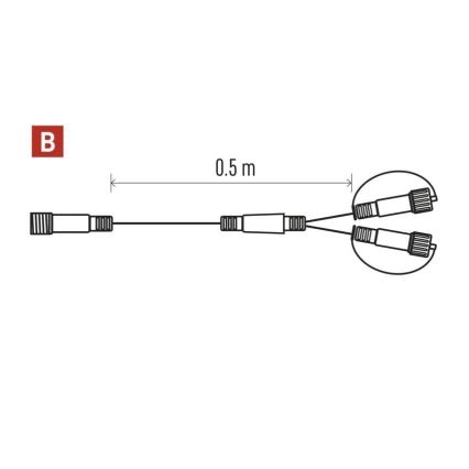Zunanji razdelilni kabel za povezovalne verige 0,5 m IP44