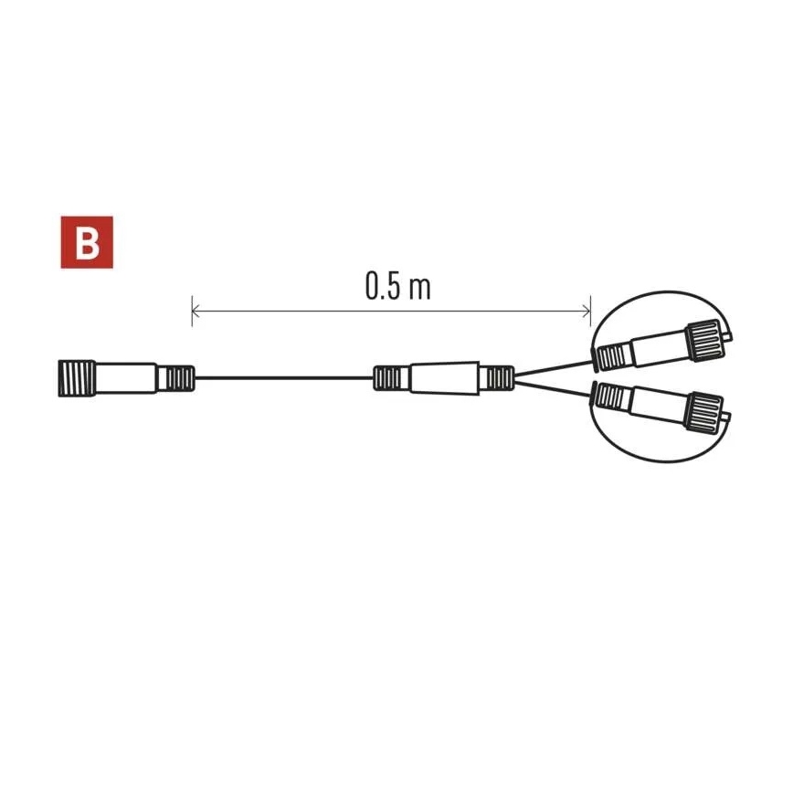 Zunanji razdelilni kabel za povezovalne verige 0,5 m IP44