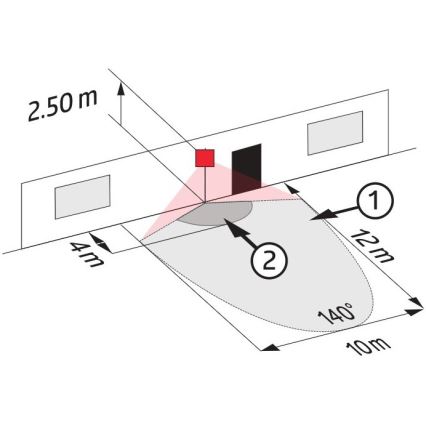 Zunanji senzor gibanja LC-CLICK 140° IP44 črna