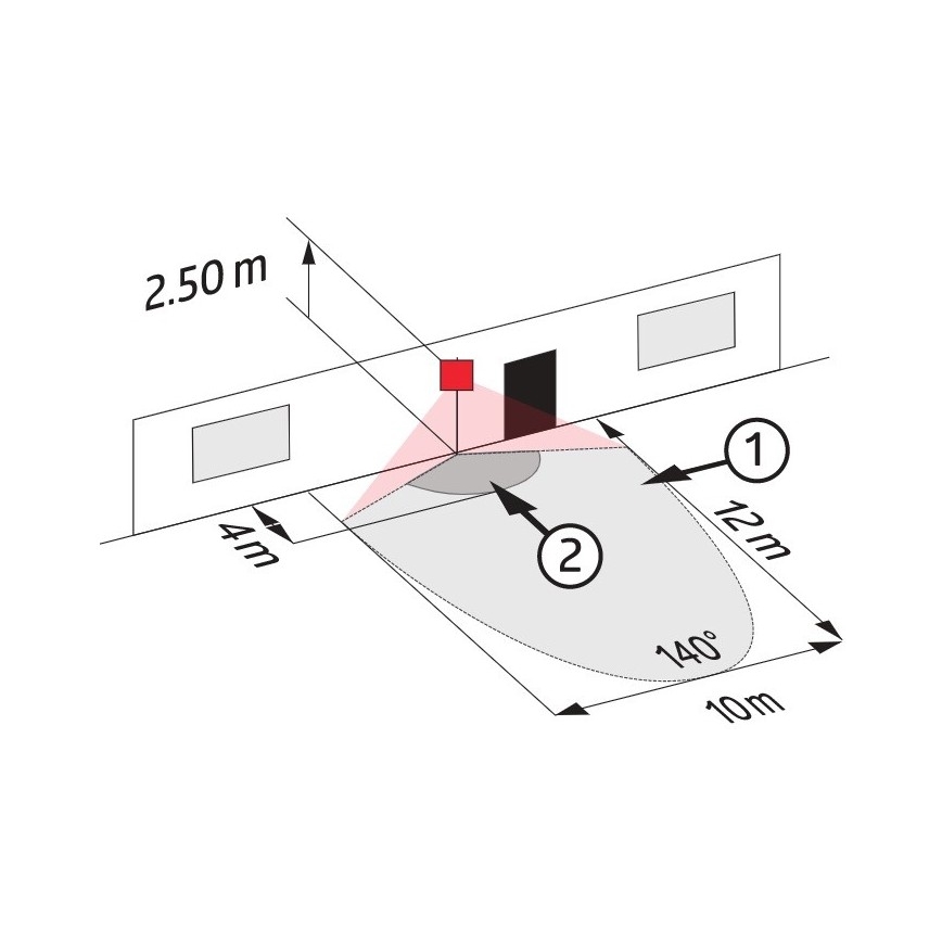 Zunanji senzor gibanja LC-CLICK 140° IP44 črna